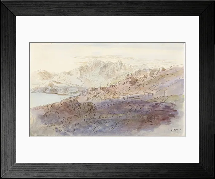Framed Print : La Piana, 1868. Creator: Edward Lear Framed Print : La Piana, 1868. Creator: Edward Lear