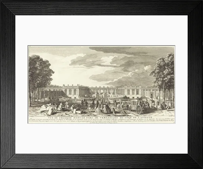 Framed Print : Vue de Trianon dans le Parc de Versailles du Cote de l'Avenue. Creator: Jacques Rigaud Framed Print : Vue de Trianon dans le Parc de Versailles du Cote de l'Avenue. Creator: Jacques Rigaud
