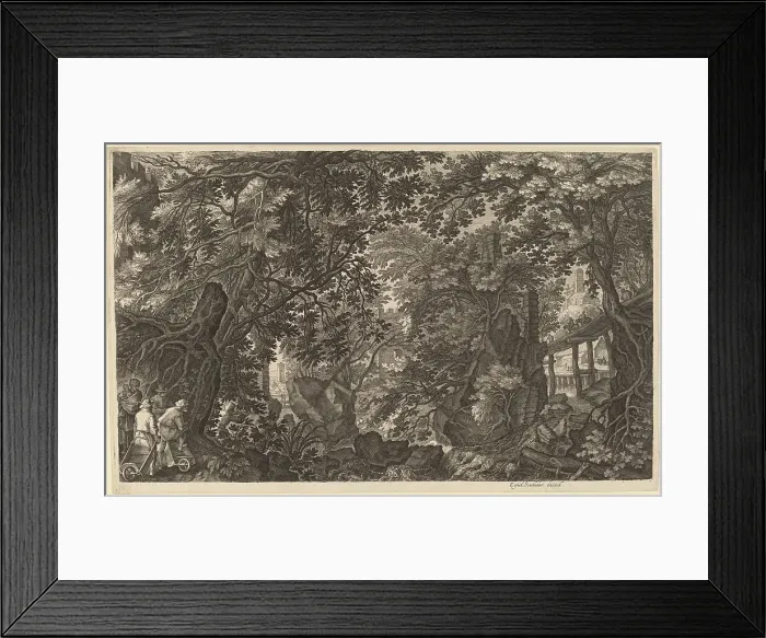 Framed Print : River Landscape with a Duck Hunter. Creator: Aegidius Sadeler II Framed Print : River Landscape with a Duck Hunter. Creator: Aegidius Sadeler II