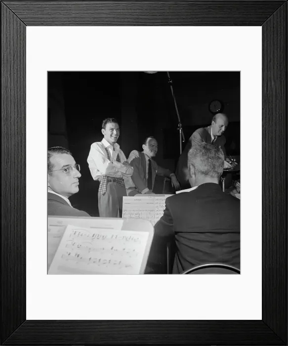 Framed Print : Portrait of Frank Sinatra and Axel Stordahl, Liederkrantz Hall, New York, N.Y. ca. 1947. Creator: William Paul Gottlieb