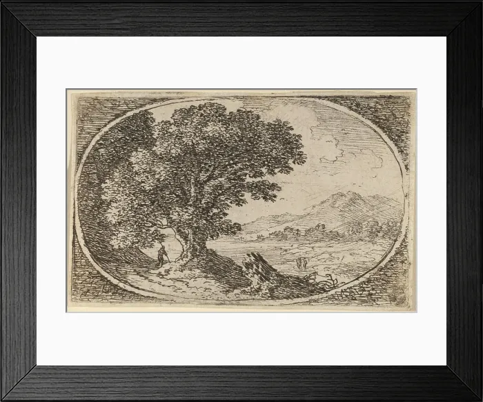 Framed Print : Path to Left of a Large Tree and a Stump. Creator: Herman van Swanevelt Framed Print : Path to Left of a Large Tree and a Stump. Creator: Herman van Swanevelt