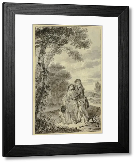 Framed Print : Illustration to Roderick Random, by Tobias Smollett, c. 1760. Creator: Francis Hayman Framed Print : Illustration to Roderick Random, by Tobias Smollett, c. 1760. Creator: Francis Hayman