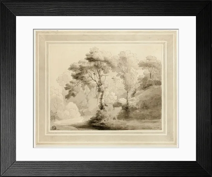 Framed Print : Wooded Landscape, 1774. Creator: Francis Towne Framed Print : Wooded Landscape, 1774. Creator: Francis Towne