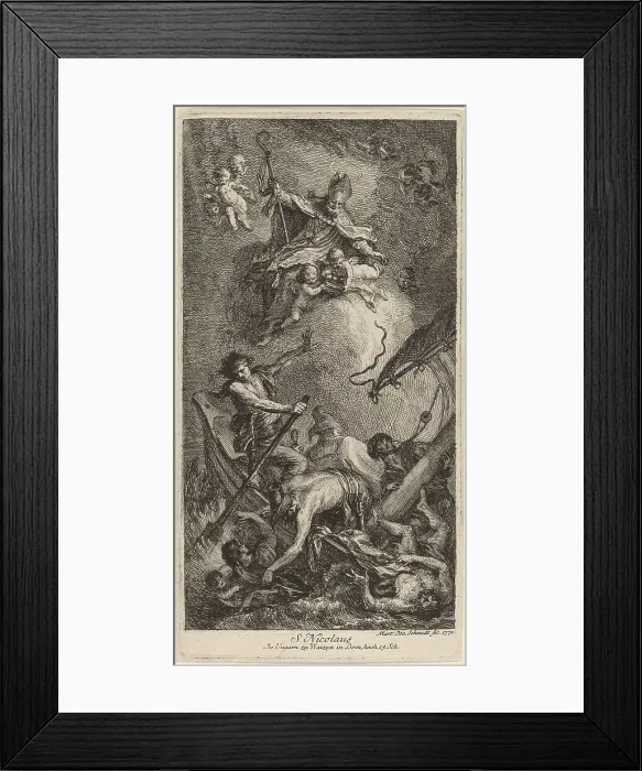 Framed Print : Saint Nicholas Rescuing Sailors, 1771. Creator: Martin Johann Schmidt Framed Print : Saint Nicholas Rescuing Sailors, 1771. Creator: Martin Johann Schmidt