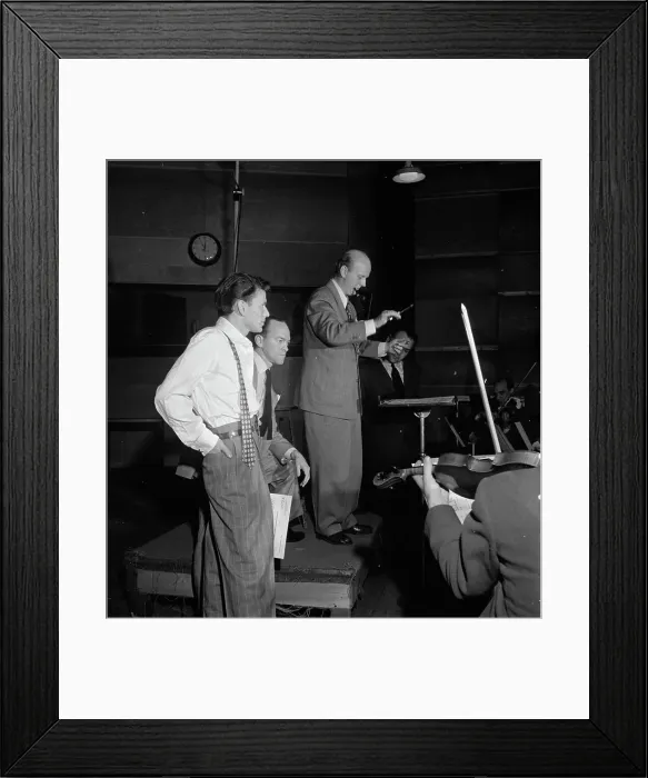 Framed Print : Portrait of Frank Sinatra and Axel Stordahl, Liederkrantz Hall, New York, N.Y. ca. 1947. Creator: William Paul Gottlieb Framed Print : Portrait of Frank Sinatra and Axel Stordahl, Liederkrantz Hall, New York, N.Y. ca. 1947. Creator: William Paul Gottlieb