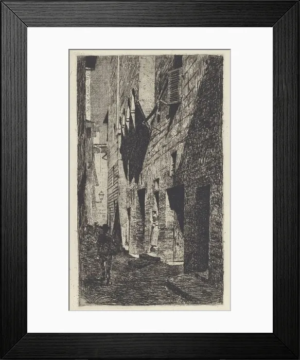 Framed Print : House of Dante da Castiglione [Casa di Dante da Castiglione], c. 1883. Creator: Telemaco Signorini