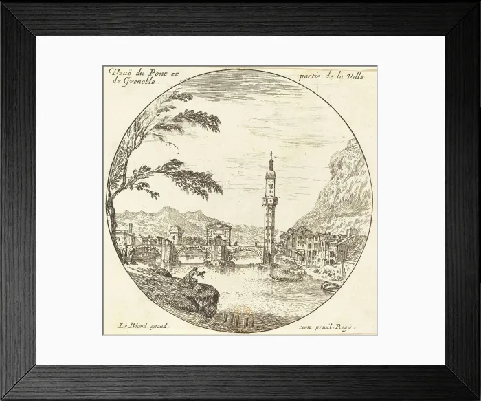 Framed Print : Veue de Pont et partie de la Ville de Grenoble. Creator: Israel Silvestre Framed Print : Veue de Pont et partie de la Ville de Grenoble. Creator: Israel Silvestre