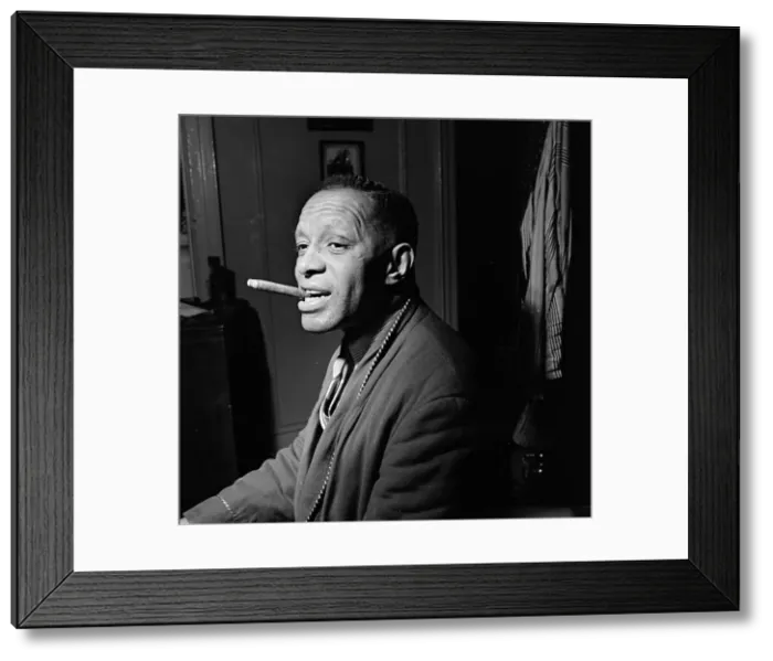 Framed Print : Portrait of Willie Smith in his apartment, Manhattan, New York, N.Y. ca. Jan. 1947. Creator: William Paul Gottlieb Framed Print : Portrait of Willie Smith in his apartment, Manhattan, New York, N.Y. ca. Jan. 1947. Creator: William Paul Gottlieb