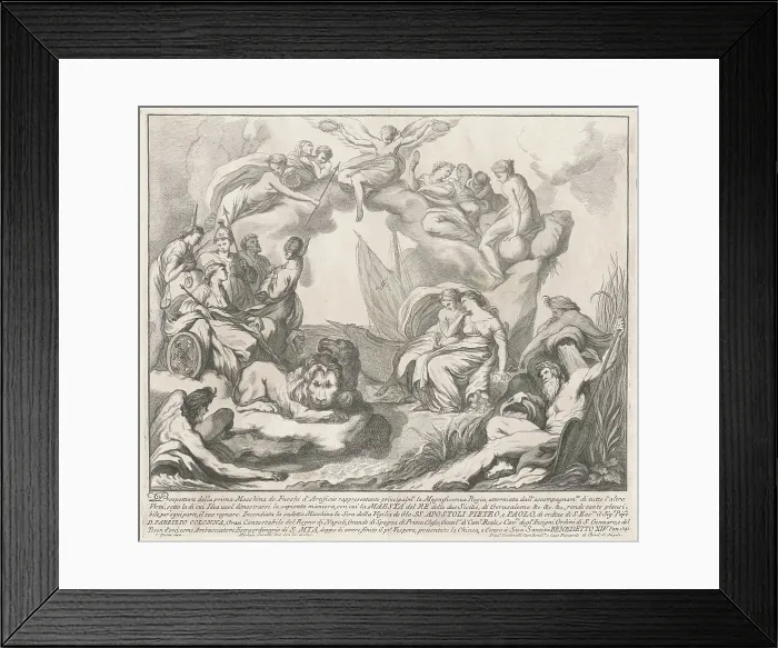 Framed Print : The Prima Macchina for the Chinea of 1741: Allegory of Regal Magnificence, 1741. Creator: M Sorello Framed Print : The Prima Macchina for the Chinea of 1741: Allegory of Regal Magnificence, 1741. Creator: M Sorello