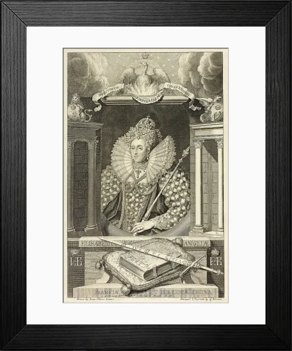 Framed Print : Queen Elizabeth I, 1732. Creator: George Vertue Framed Print : Queen Elizabeth I, 1732. Creator: George Vertue