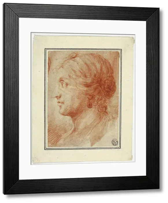 Framed Print : Bust of Woman in Profile to Left, 1725 / 1735. Creator: Sir Godfrey Kneller Framed Print : Bust of Woman in Profile to Left, 1725 / 1735. Creator: Sir Godfrey Kneller