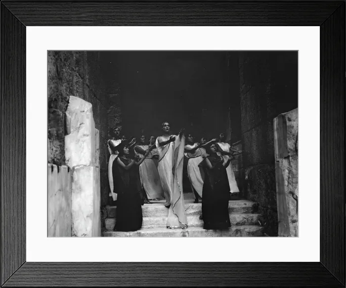 Framed Print : Kanellos dance group at ancient sites in Greece, 1929 Creator: Arnold Genthe Framed Print : Kanellos dance group at ancient sites in Greece, 1929 Creator: Arnold Genthe
