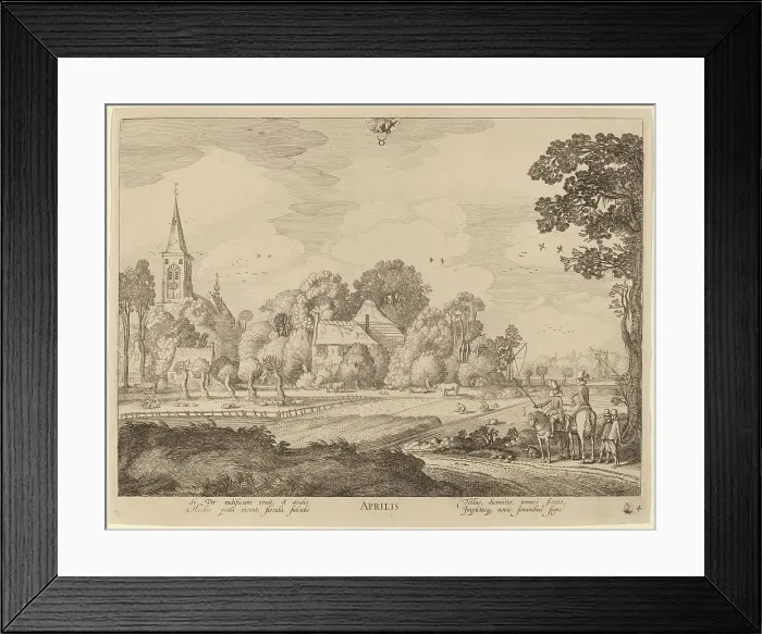 Framed Print : April. Creator: Jan van de Velde II Framed Print : April. Creator: Jan van de Velde II