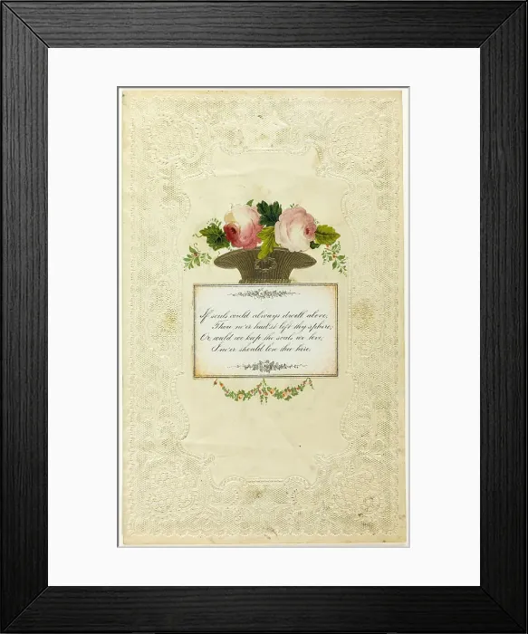 Framed Print : If Souls Could Always Dwell Above (Valentine), 1855 / 60. Creator: H. Dobbs Framed Print : If Souls Could Always Dwell Above (Valentine), 1855 / 60. Creator: H. Dobbs