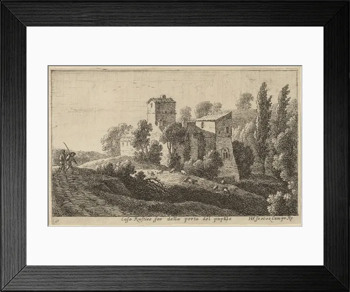 Framed Print : Farm beyond the Porta del Popolo. Creator: Herman van Swanevelt Framed Print : Farm beyond the Porta del Popolo. Creator: Herman van Swanevelt