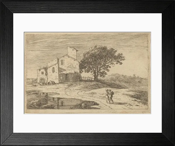 Framed Print : Large Tree near a House. Creator: Herman van Swanevelt Framed Print : Large Tree near a House. Creator: Herman van Swanevelt