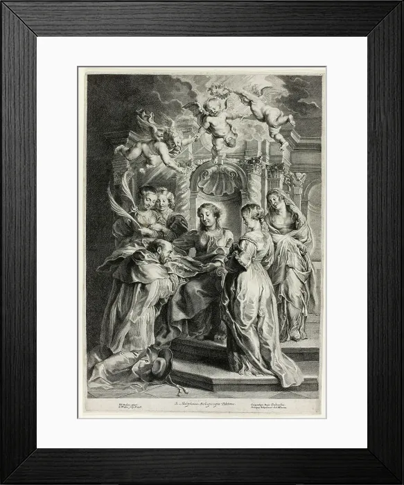 Framed Print : St. Ildefonso before the Virgin, 1638. Creator: Jan Witdoeck Framed Print : St. Ildefonso before the Virgin, 1638. Creator: Jan Witdoeck