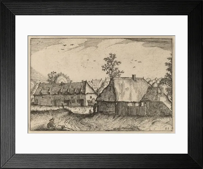 Framed Print : Large Sheds, published 1612. Creator: Claes Jansz Visscher Framed Print : Large Sheds, published 1612. Creator: Claes Jansz Visscher