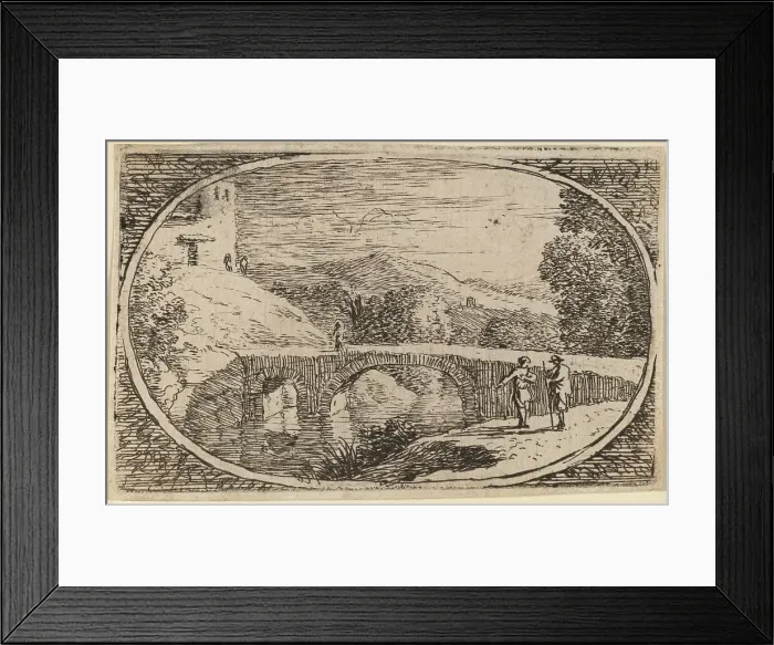 Framed Print : A Stone Bridge. Creator: Herman van Swanevelt Framed Print : A Stone Bridge. Creator: Herman van Swanevelt