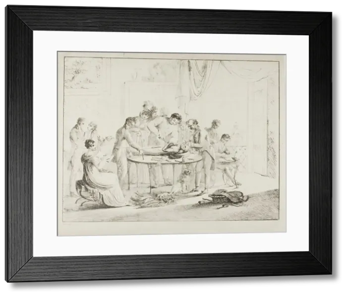Framed Print : Unwrapping the Mummy, before 1825. Creator: Harriet Cheney Framed Print : Unwrapping the Mummy, before 1825. Creator: Harriet Cheney