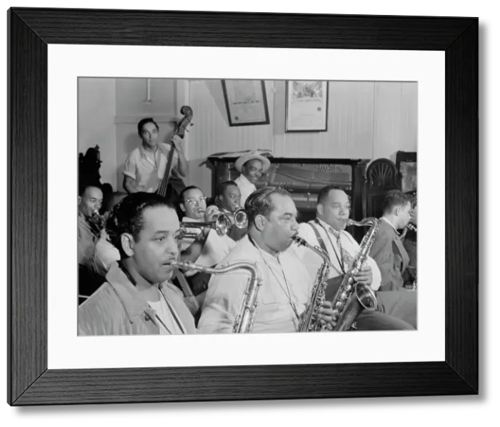 Framed Print : Portrait of Joe Thomas, Eddie Wilcox, and Omer Simeon, Loyal Charles Lodge No. 167, N.Y. 1947. Creator: William Paul Gottlieb Framed Print : Portrait of Joe Thomas, Eddie Wilcox, and Omer Simeon, Loyal Charles Lodge No. 167, N.Y. 1947. Creator: William Paul Gottlieb