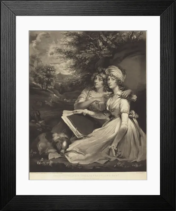 Framed Print : Daughters of Sir Thomas Frankland Bart (The Sisters), 1797. Creator: William Ward Framed Print : Daughters of Sir Thomas Frankland Bart (The Sisters), 1797. Creator: William Ward