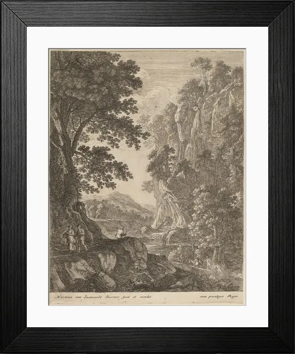 Framed Print : The Large Cascade. Creator: Herman van Swanevelt Framed Print : The Large Cascade. Creator: Herman van Swanevelt