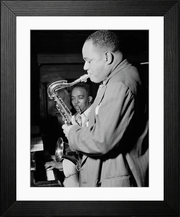 Framed Print : Portrait of Joe Thomas and Eddie Wilcox, Loyal Charles Lodge No. 167, New York, N.Y. ca. Oct. 1947. Creator: William Paul Gottlieb Framed Print : Portrait of Joe Thomas and Eddie Wilcox, Loyal Charles Lodge No. 167, New York, N.Y. ca. Oct. 1947. Creator: William Paul Gottlieb