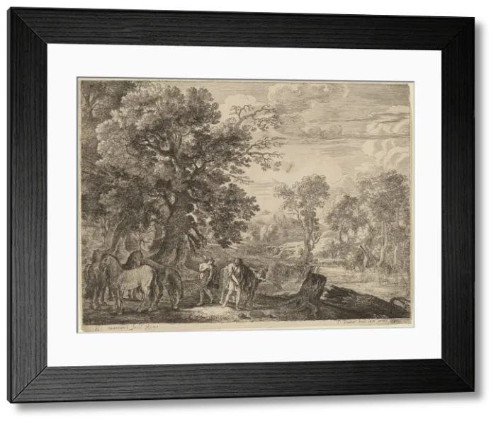 Framed Print : Mercury Silencing Battus. Creator: Herman van Swanevelt Framed Print : Mercury Silencing Battus. Creator: Herman van Swanevelt