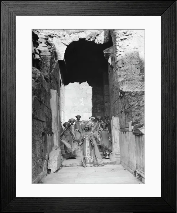 Framed Print : Kanellos dance group at ancient sites in Greece, 1929 Creator: Arnold Genthe