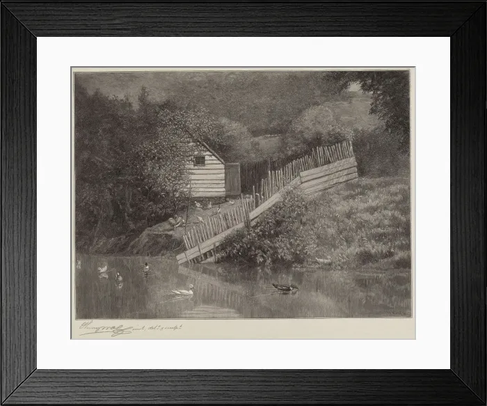 Framed Print : A Duck Pond, 1906. Creator: Henry Wolf Framed Print : A Duck Pond, 1906. Creator: Henry Wolf