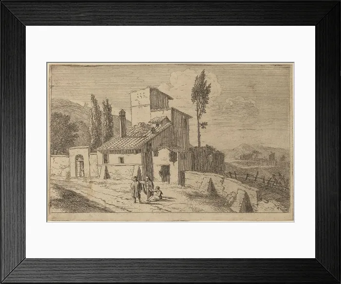 Framed Print : View of a Convent. Creator: Herman van Swanevelt Framed Print : View of a Convent. Creator: Herman van Swanevelt