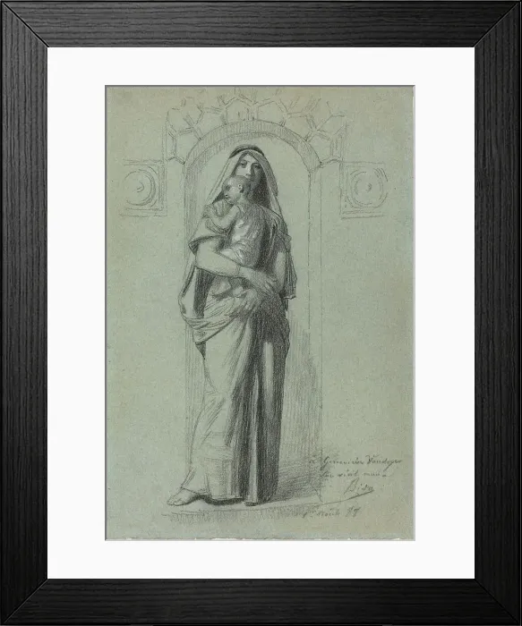 Framed Print : Mother and Child, 1888. Creator: Alexandre Bida Framed Print : Mother and Child, 1888. Creator: Alexandre Bida