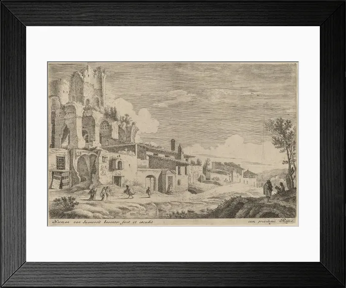 Framed Print : Landscape with an Artist Sketching. Creator: Herman van Swanevelt Framed Print : Landscape with an Artist Sketching. Creator: Herman van Swanevelt