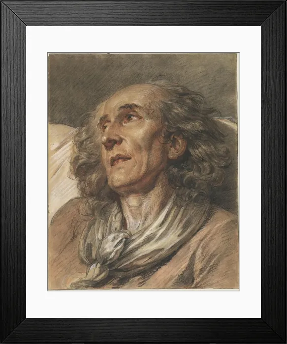 Framed Print : Bust of an Old Man, probably 1763. Creator: Jean-Baptiste Greuze Framed Print : Bust of an Old Man, probably 1763. Creator: Jean-Baptiste Greuze