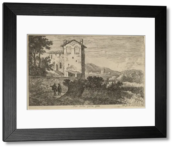 Framed Print : Villa Outside the Porta Pia. Creator: Herman van Swanevelt Framed Print : Villa Outside the Porta Pia. Creator: Herman van Swanevelt