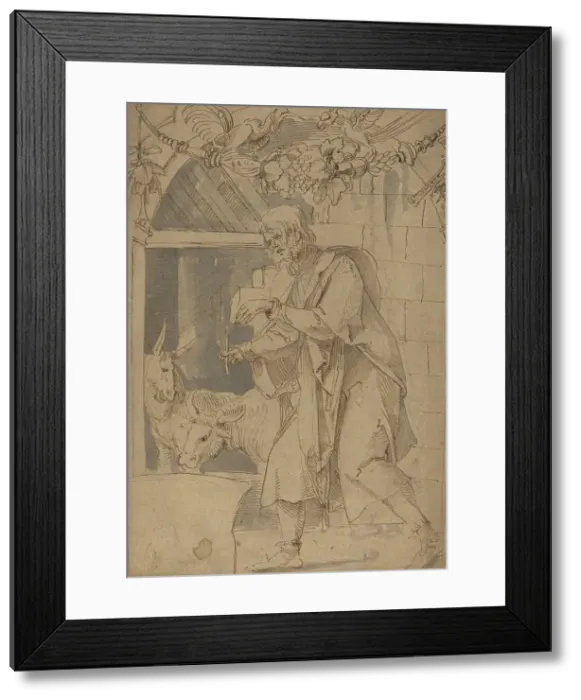 Framed Print : Study for One of Two Stained Glass Paintings Representing the Nativity, probably c. 1510. Creator: Hans von Kulmbach Framed Print : Study for One of Two Stained Glass Paintings Representing the Nativity, probably c. 1510. Creator: Hans von Kulmbach