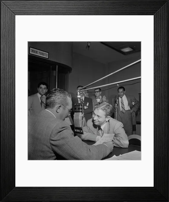 Framed Print : Portrait of Tommy Dorsey, Mel Tormé, Georgie Auld, Ray McKinley, Johnny...WMCA, N.Y. 1947. Creator: William Paul Gottlieb Framed Print : Portrait of Tommy Dorsey, Mel Tormé, Georgie Auld, Ray McKinley, Johnny...WMCA, N.Y. 1947. Creator: William Paul Gottlieb