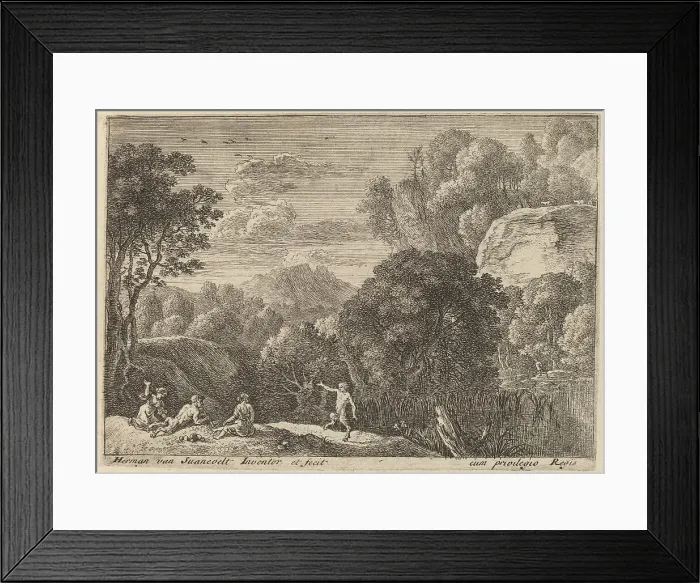 Framed Print : A Dancing Satyr. Creator: Herman van Swanevelt Framed Print : A Dancing Satyr. Creator: Herman van Swanevelt
