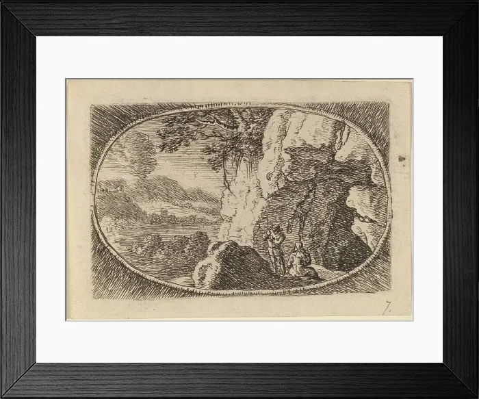 Framed Print : Man and Woman at the Mouth of a Cave. Creator: Herman van Swanevelt Framed Print : Man and Woman at the Mouth of a Cave. Creator: Herman van Swanevelt