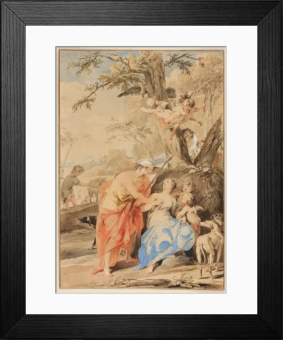 Framed Print : Jupiter and Mnemosyne, 1733. Creator: Jacob de Wit Framed Print : Jupiter and Mnemosyne, 1733. Creator: Jacob de Wit