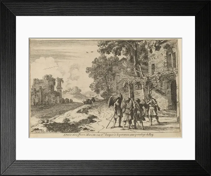 Framed Print : Abraham and the Three Angels. Creator: Herman van Swanevelt Framed Print : Abraham and the Three Angels. Creator: Herman van Swanevelt