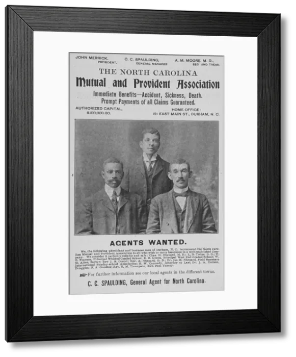 Framed Print : The North Carolina Mutual and Provident Association, 1903. Creator: Unknown Framed Print : The North Carolina Mutual and Provident Association, 1903. Creator: Unknown