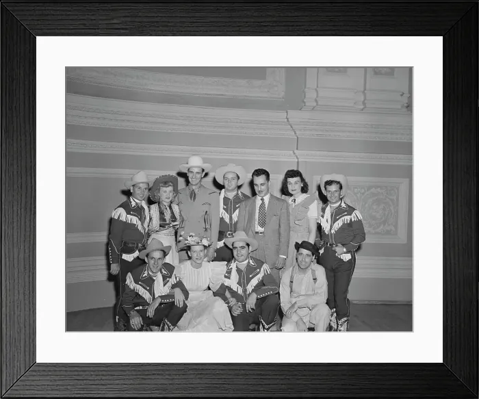 Framed Print : Portrait of Shorty Warren, Rosalie Allen, Ernest Tubb, Cy Sweat...Carnegie Hall, N.Y. Sept.1947. Creator: William Paul Gottlieb Framed Print : Portrait of Shorty Warren, Rosalie Allen, Ernest Tubb, Cy Sweat...Carnegie Hall, N.Y. Sept.1947. Creator: William Paul Gottlieb