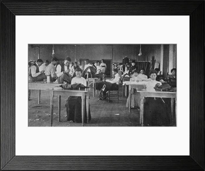 Framed Print : The tailor shop, 1904. Creator: Frances Benjamin Johnston Framed Print : The tailor shop, 1904. Creator: Frances Benjamin Johnston