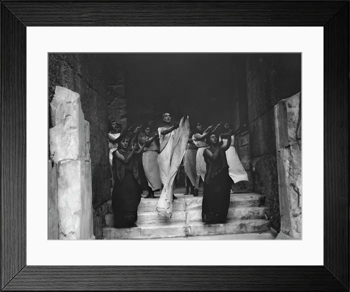 Framed Print : Kanellos dance group at ancient sites in Greece, 1929 Creator: Arnold Genthe Framed Print : Kanellos dance group at ancient sites in Greece, 1929 Creator: Arnold Genthe