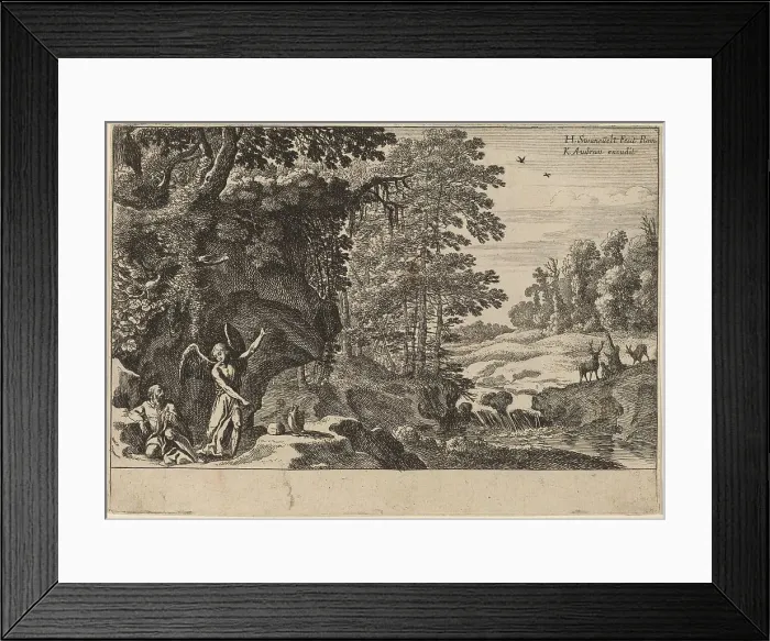 Framed Print : Elijah in the Wilderness. Creator: Herman van Swanevelt Framed Print : Elijah in the Wilderness. Creator: Herman van Swanevelt