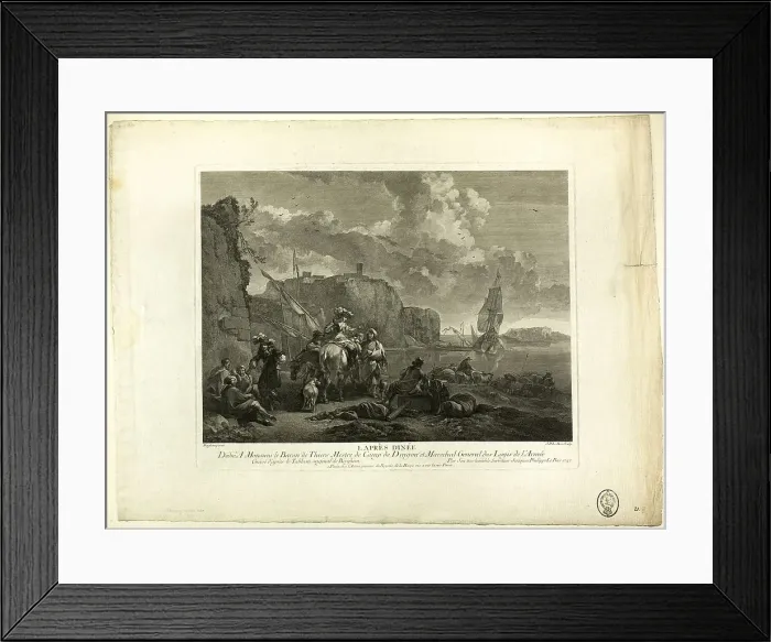 Framed Print : After Dinner, 1742. Creator: Jacques Philippe Le Bas Framed Print : After Dinner, 1742. Creator: Jacques Philippe Le Bas