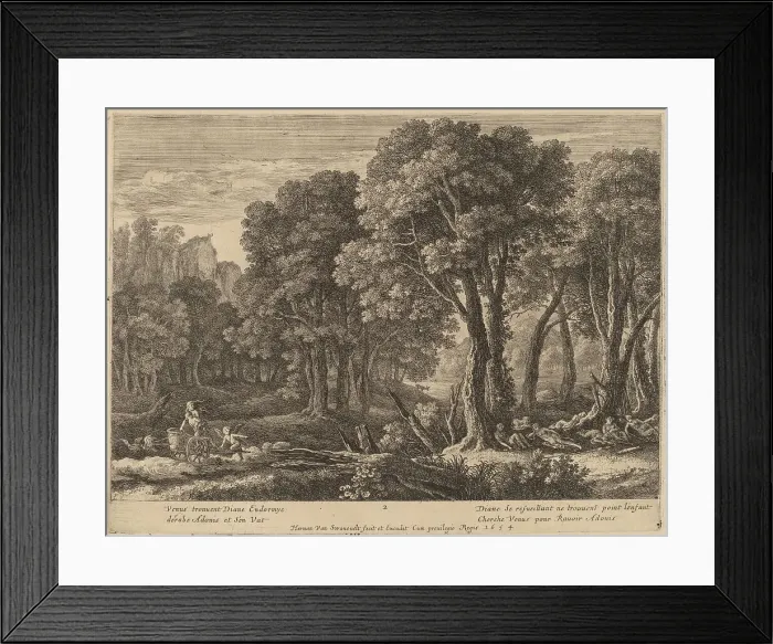Framed Print : Venus Abducting Adonis. Creator: Herman van Swanevelt Framed Print : Venus Abducting Adonis. Creator: Herman van Swanevelt