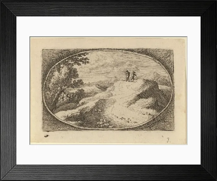 Framed Print : Two Men on a Bare Hill. Creator: Herman van Swanevelt Framed Print : Two Men on a Bare Hill. Creator: Herman van Swanevelt